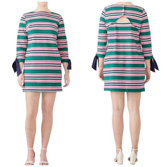 Draper James x Eloquii Striped Cutout Sleeve Tie Mini Dress Size 18/20 - Picture 1 of 5